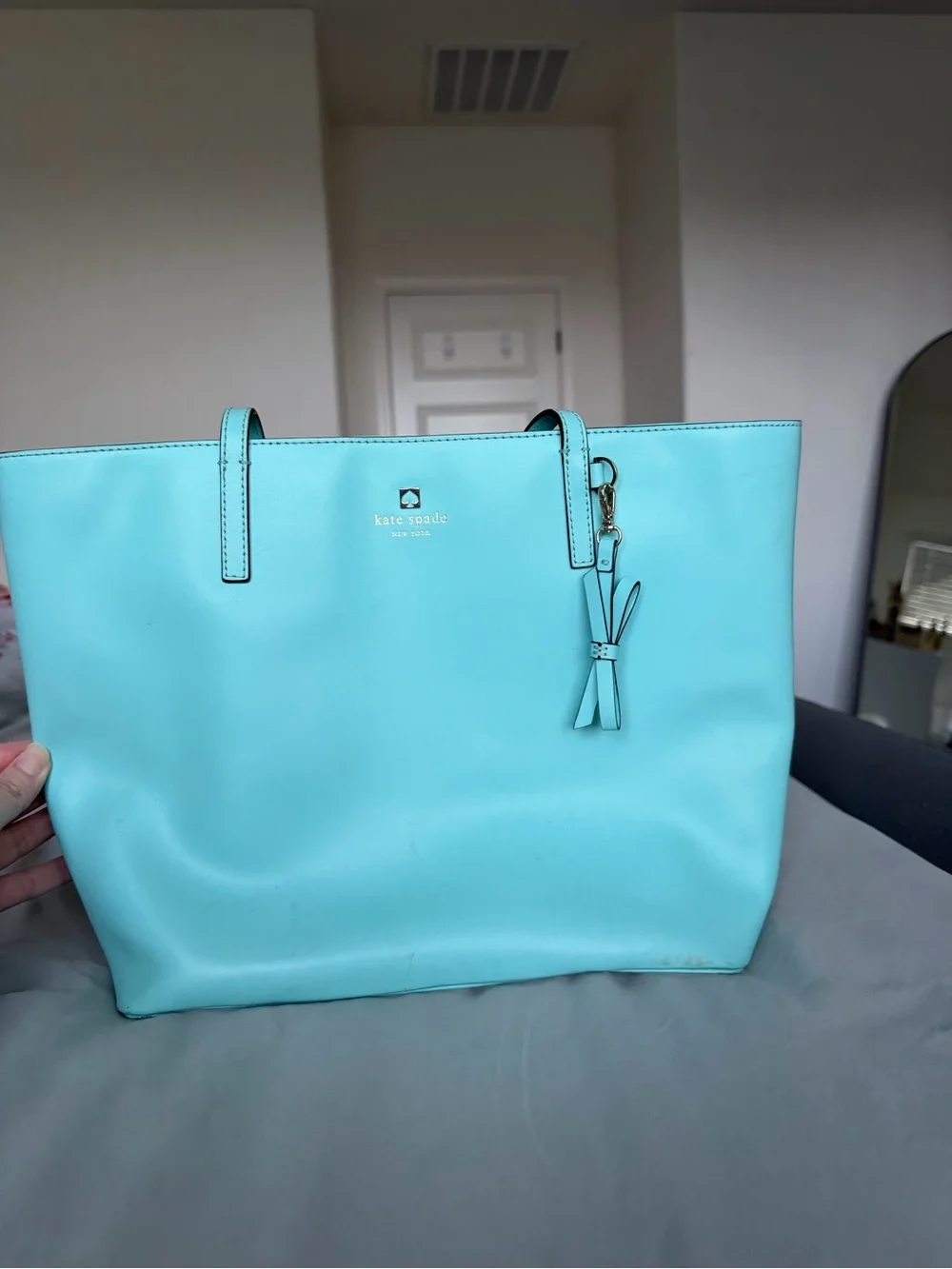 Kate Spade Teal Tote Bag - Classic Leather Shoulder Tote